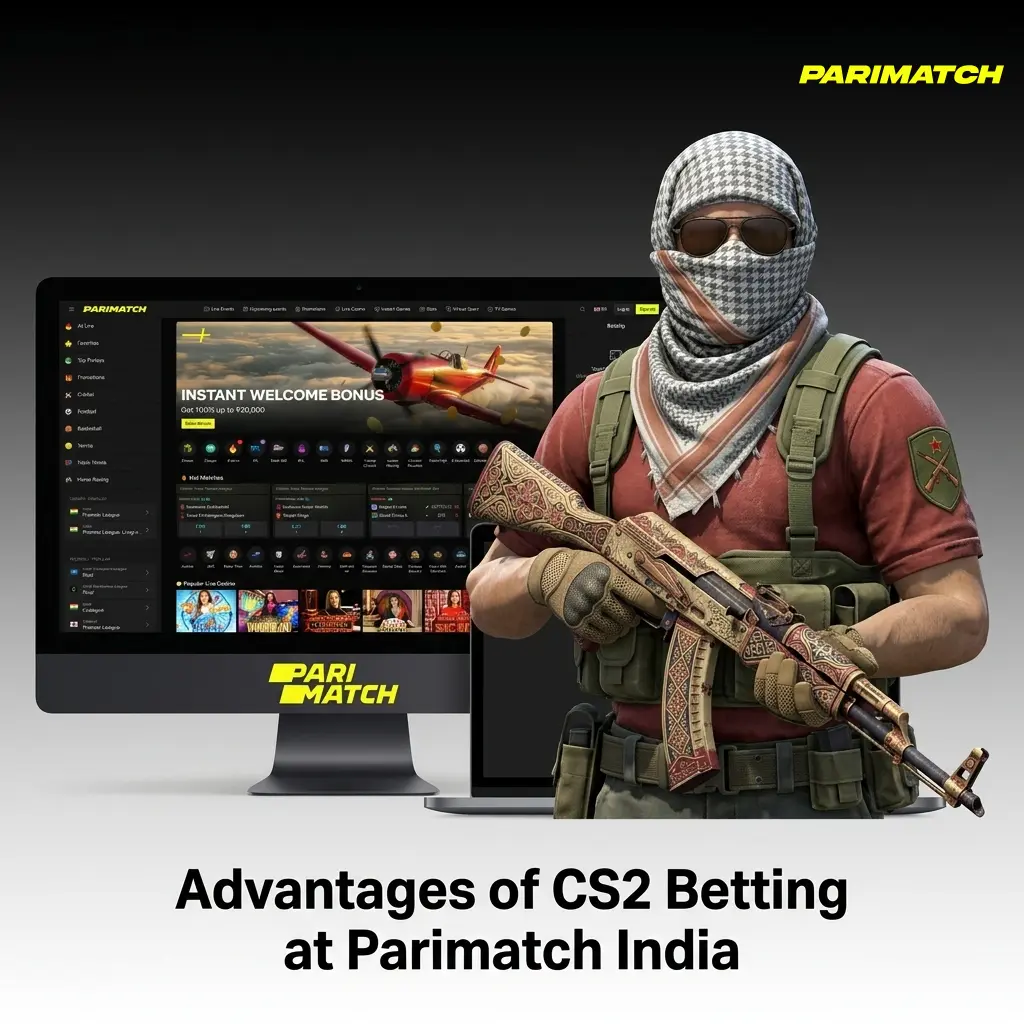 Parimatch India CS2 betting advantages including UPI payments, competitive odds, bonuses, mobile app, and 24/7 support