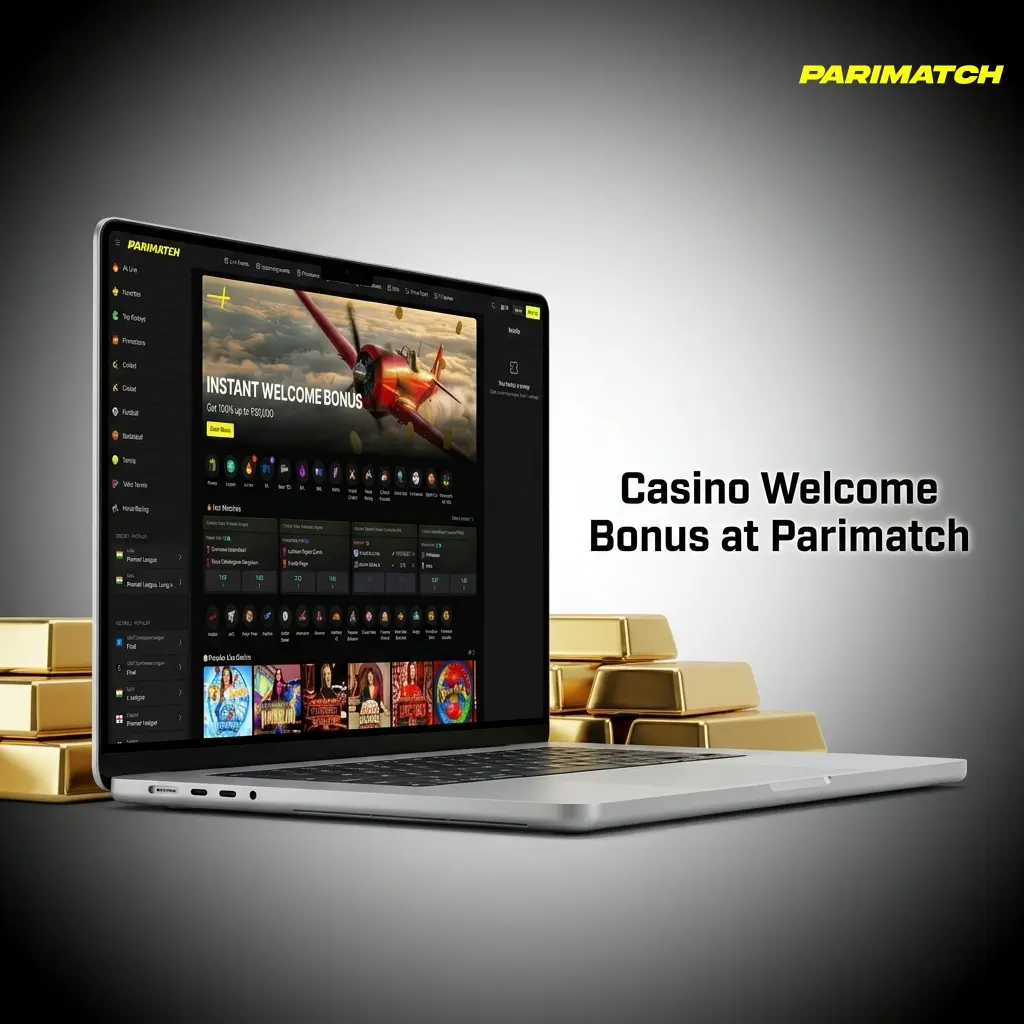 Parimatch casino welcome bonus offering 150% up to 1,05,000 INR for slots and sports bonuses in India