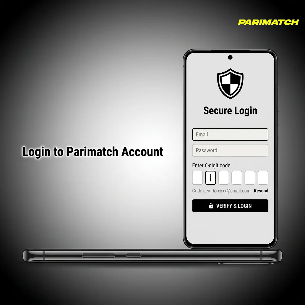 Parimatch account login steps showing sign-in form with credentials entry and dashboard access on website and mobile app