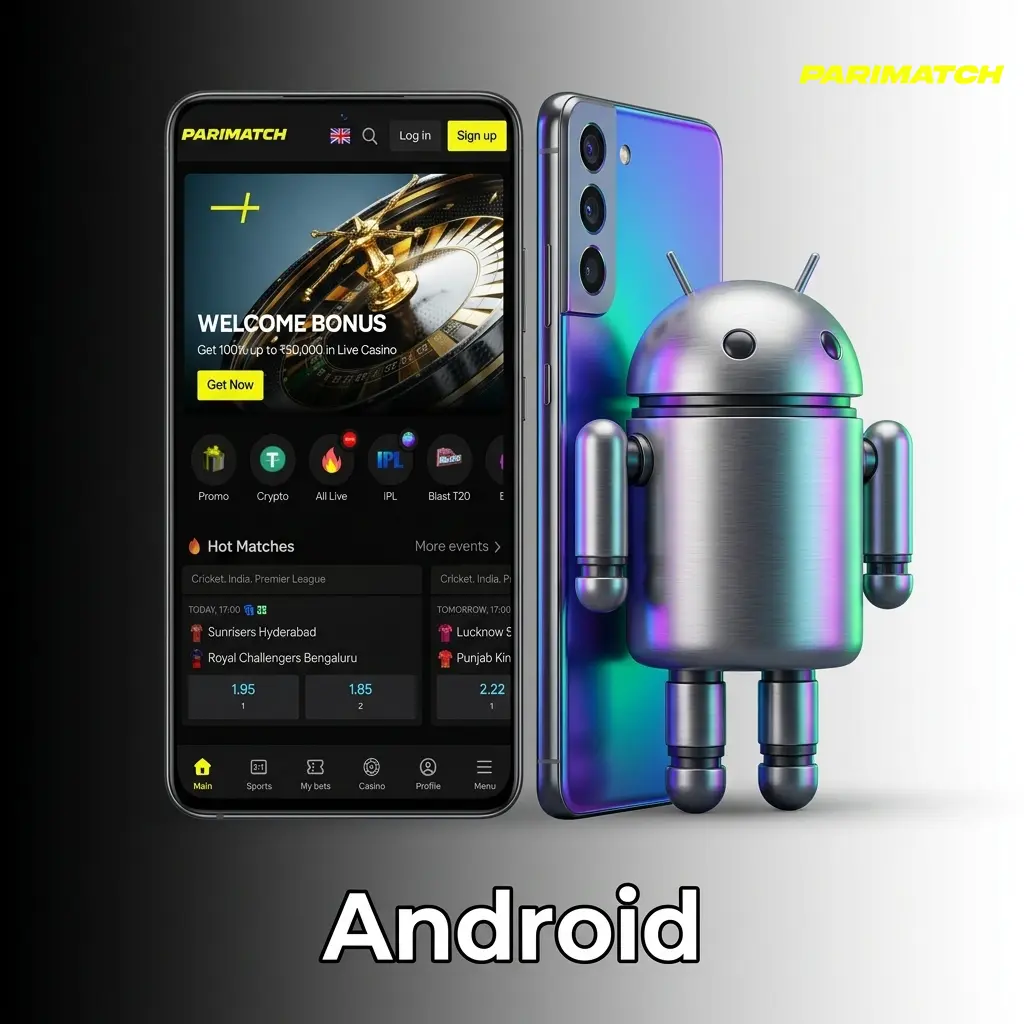 Parimatch Android app APK download and installation steps on a mobile device