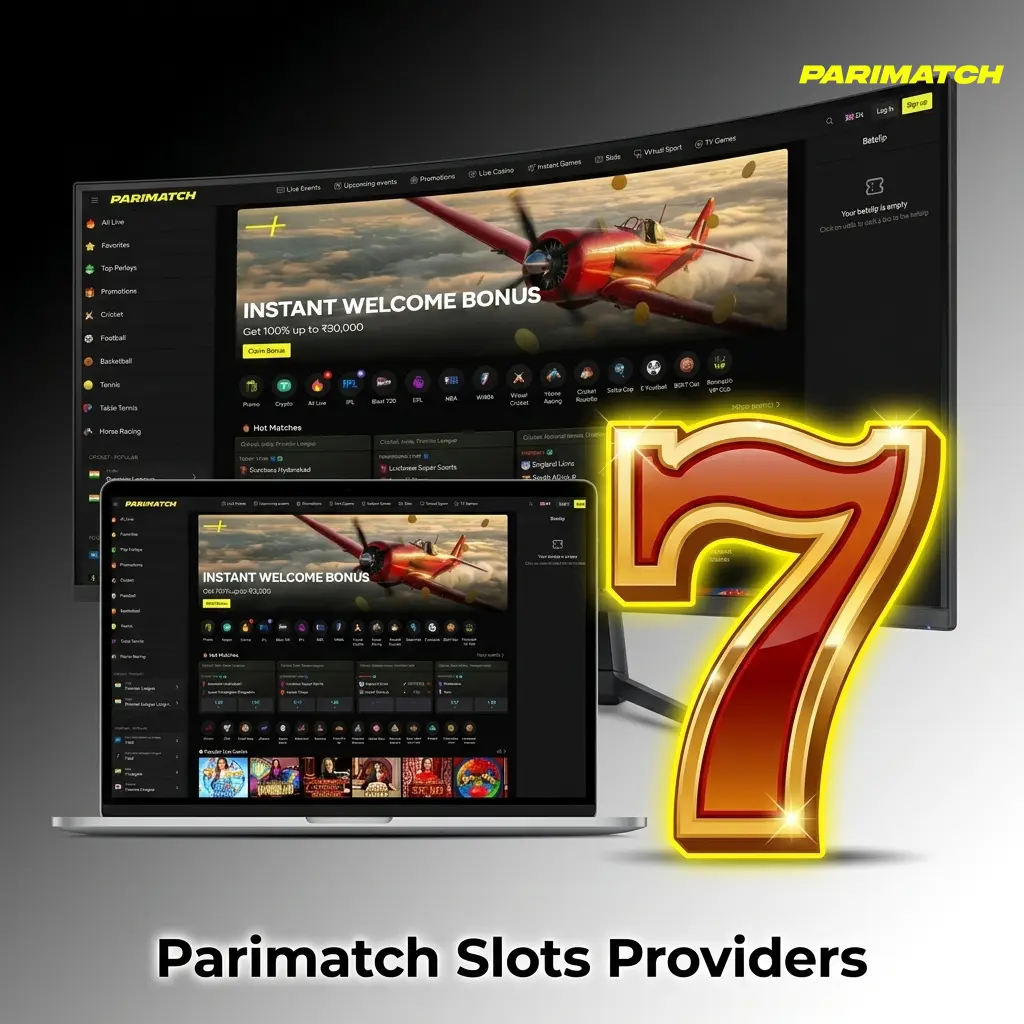 Parimatch slots lobby featuring 50+ certified providers including Pragmatic Play, NetEnt, Microgaming and Play'n GO