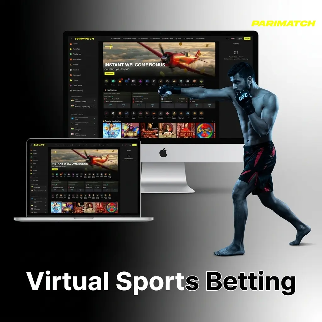 Virtual sports betting on Parimatch including cricket, football, horse racing and tennis simulated by random number generators