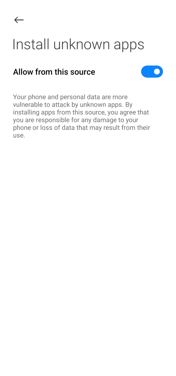 Change your Android security settings permissions to download Parimatch Android App.