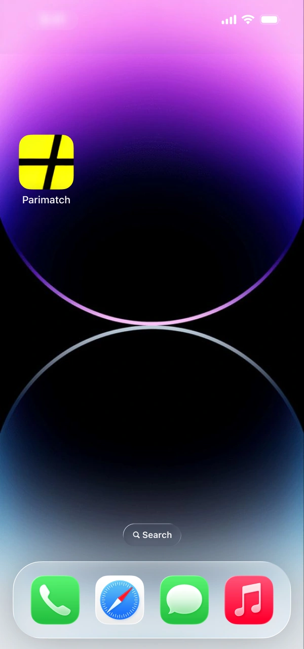 Press the shortcut symbol to launch your mobile Parimatch iOS App.