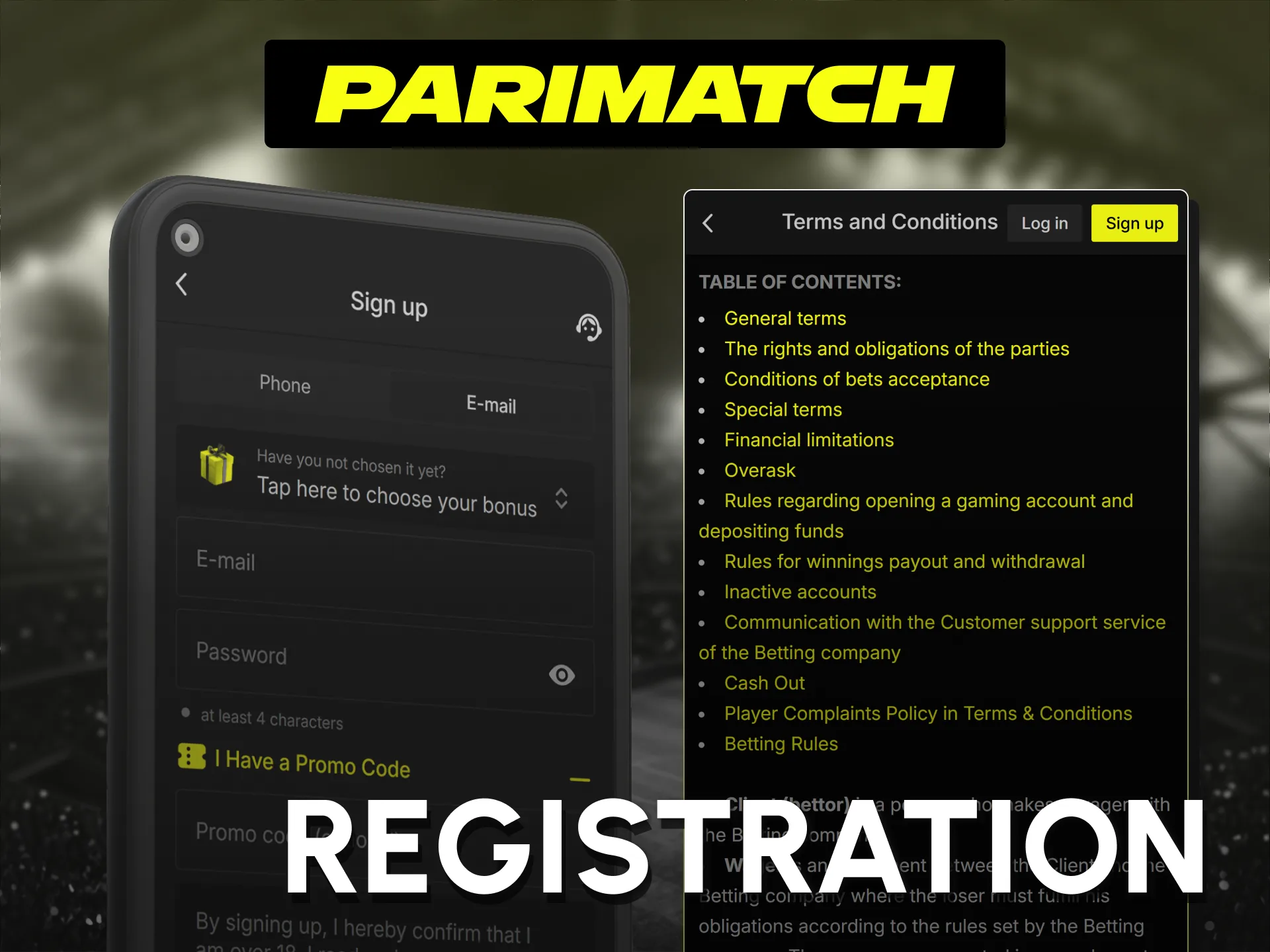 Open your mobile gambling profile directly using the Parimatch App.