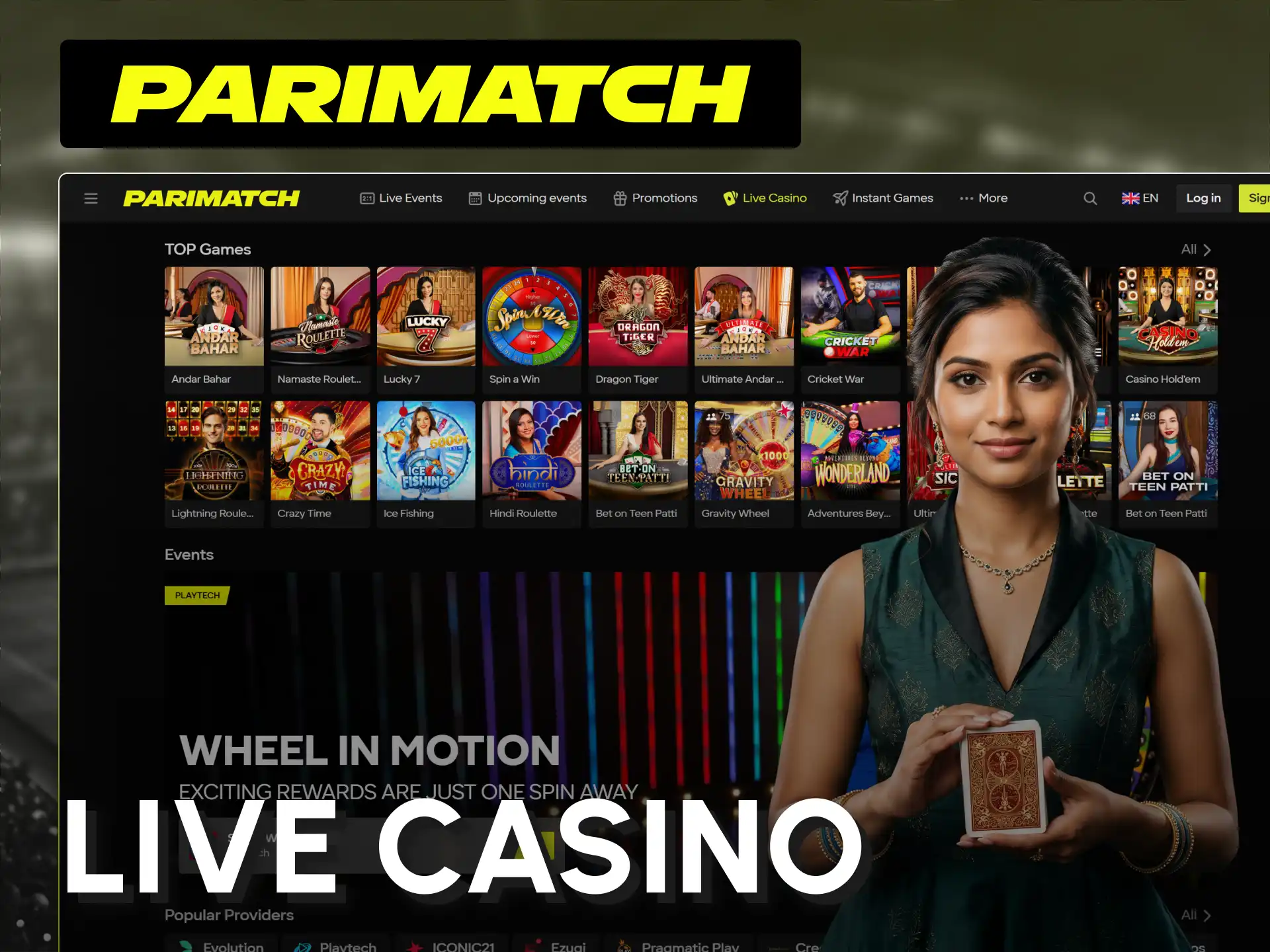 Join real dealer game rooms through the Parimatch India homepage.